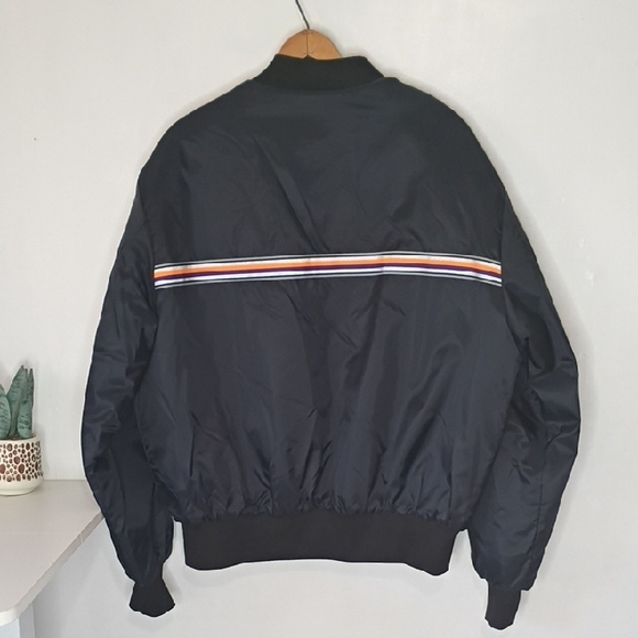 FedEx Coat Vintage Black Bomber Jacket Uniform Nylon Size L Workwear Streetwear - Picture 10 of 12